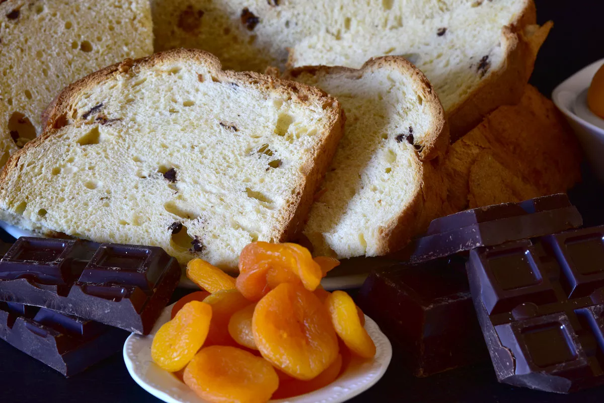 Apricot and chocolate panettone